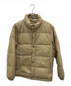 Wind Armorウィンドアーマー）の古着「レザーダウンジャケット」｜ベージュ