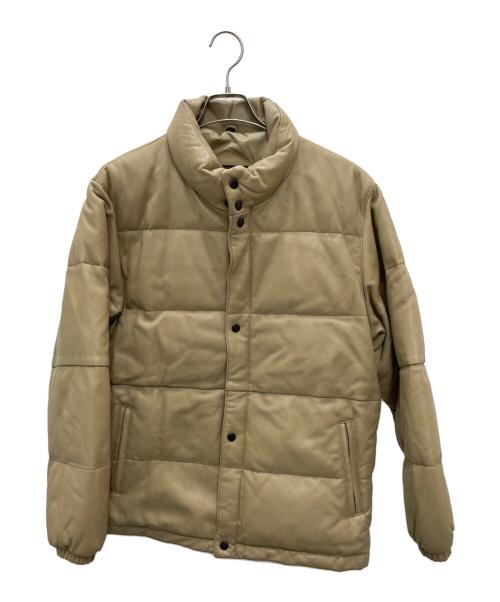 Wind Armor（ウィンドアーマー）Wind Armor (ウィンドアーマー) レザーダウンジャケット ベージュ サイズ:Lの古着・服飾アイテム