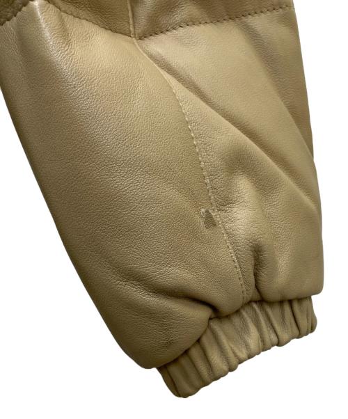 Wind Armor（ウィンドアーマー）Wind Armor (ウィンドアーマー) レザーダウンジャケット ベージュ サイズ:Lの古着・服飾アイテム