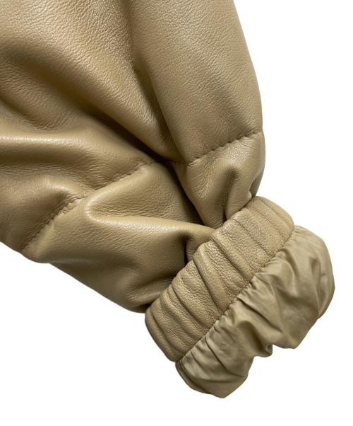 Wind Armor（ウィンドアーマー）Wind Armor (ウィンドアーマー) レザーダウンジャケット ベージュ サイズ:Lの古着・服飾アイテム