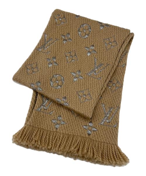 LOUIS VUITTON（ルイ ヴィトン）LOUIS VUITTON (ルイ ヴィトン) エシャルプ・ロゴマニア シャイン マフラー ベージュの古着・服飾アイテム