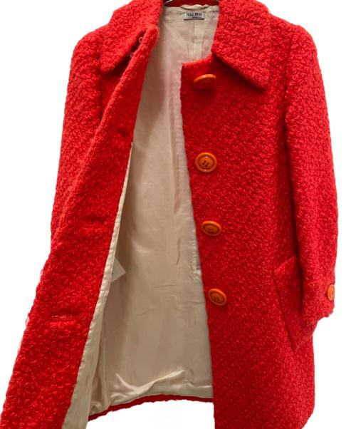 MIU MIU（ミュウミュウ）MIU MIU (ミュウミュウ) ウールコート レッド サイズ:Sの古着・服飾アイテム