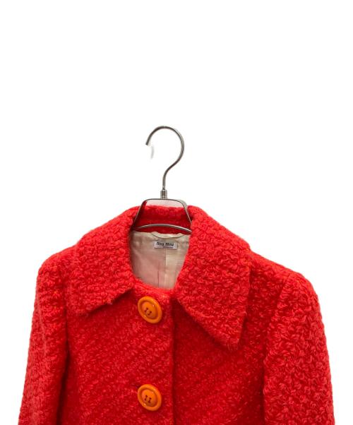 MIU MIU（ミュウミュウ）MIU MIU (ミュウミュウ) ウールコート レッド サイズ:Sの古着・服飾アイテム