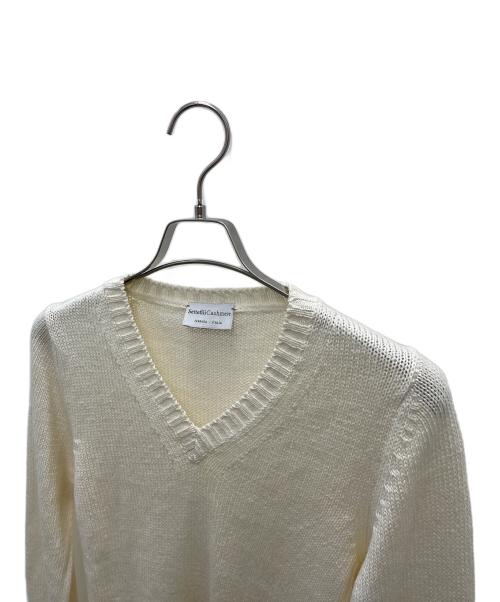 Settefili Cashmere（セッテフィーリ カシミア）Settefili Cashmere (セッテフィーリ カシミア) 薄手ニット ホワイト サイズ:44の古着・服飾アイテム