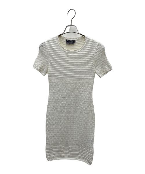 Salvatore Ferragamo（サルヴァトーレ フェラガモ）Salvatore Ferragamo (サルヴァトーレ フェラガモ) 半袖ワンピース ホワイト サイズ:XSの古着・服飾アイテム