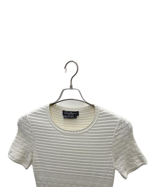 Salvatore Ferragamo（サルヴァトーレ フェラガモ）Salvatore Ferragamo (サルヴァトーレ フェラガモ) 半袖ワンピース ホワイト サイズ:XSの古着・服飾アイテム