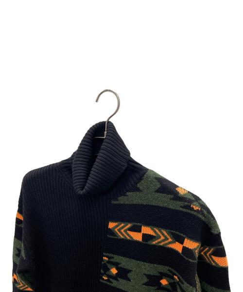 LOUIS VUITTON（ルイ ヴィトン）LOUIS VUITTON (ルイ ヴィトン) ニットワンピース ブラック×グリーン サイズ:Sの古着・服飾アイテム