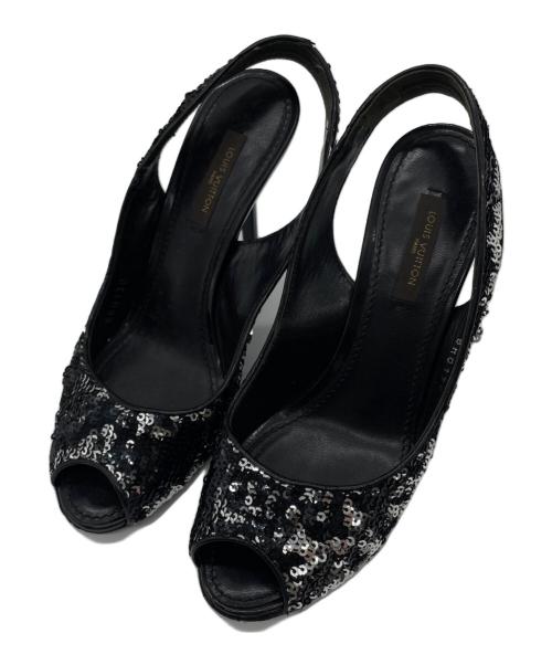 LOUIS VUITTON（ルイ ヴィトン）LOUIS VUITTON (ルイ ヴィトン) ミュール ブラック×シルバー サイズ:34.5の古着・服飾アイテム