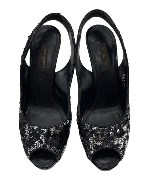 LOUIS VUITTON（ルイ ヴィトン）LOUIS VUITTON (ルイ ヴィトン) ミュール ブラック×シルバー サイズ:34.5の古着・服飾アイテム