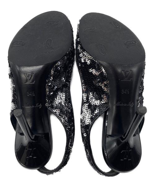 LOUIS VUITTON（ルイ ヴィトン）LOUIS VUITTON (ルイ ヴィトン) ミュール ブラック×シルバー サイズ:34.5の古着・服飾アイテム