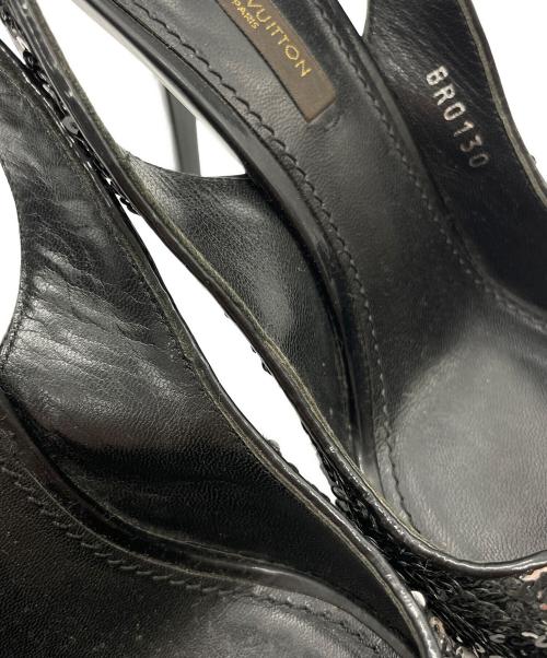 LOUIS VUITTON（ルイ ヴィトン）LOUIS VUITTON (ルイ ヴィトン) ミュール ブラック×シルバー サイズ:34.5の古着・服飾アイテム