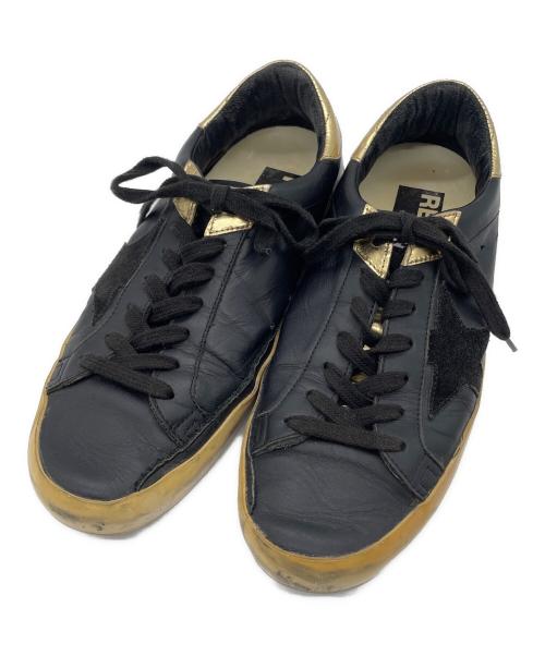 GOLDEN GOOSE（ゴールデングース）GOLDEN GOOSE (ゴールデングース) ヴィンテージ加工スニーカー ブラック×ゴールド サイズ:39の古着・服飾アイテム