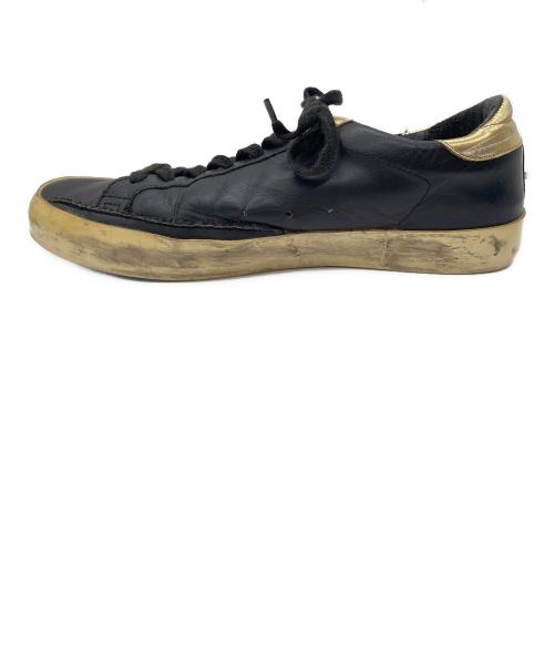 GOLDEN GOOSE（ゴールデングース）GOLDEN GOOSE (ゴールデングース) ヴィンテージ加工スニーカー ブラック×ゴールド サイズ:39の古着・服飾アイテム