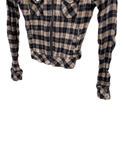 BURBERRY BLUE LABEL（バーバリーロンドンブルーレーベル）BURBERRY BLUE LABEL (バーバリーロンドンブルーレーベル) ジップパーカー ネイビー×ベージュ サイズ:38の古着・服飾アイテム