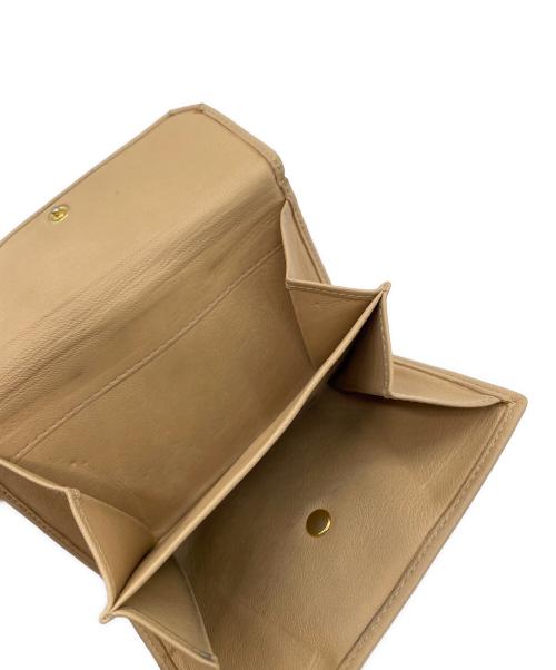 LOEWE（ロエベ）LOEWE (ロエベ) アナグラム型カーフレザー2つ折り財布 ベージュの古着・服飾アイテム