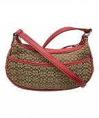 COACHコーチ）の古着「ショルダーバッグ」｜ベージュ×レッド