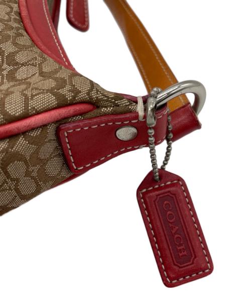 COACH（コーチ）COACH (コーチ) ショルダーバッグ ベージュ×レッドの古着・服飾アイテム