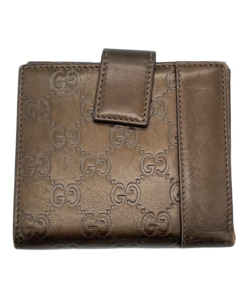 GUCCI（グッチ）GUCCI (グッチ) 2つ折り財布 ブラウンの古着・服飾アイテム