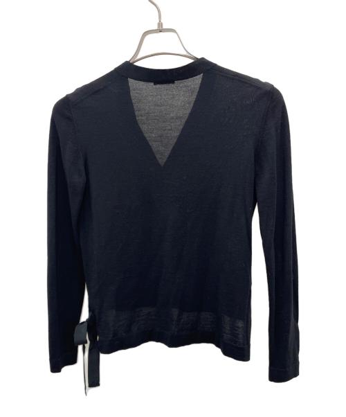 MIU MIU（ミュウミュウ）MIU MIU (ミュウミュウ) 薄手カーディガン ブラック サイズ:36の古着・服飾アイテム