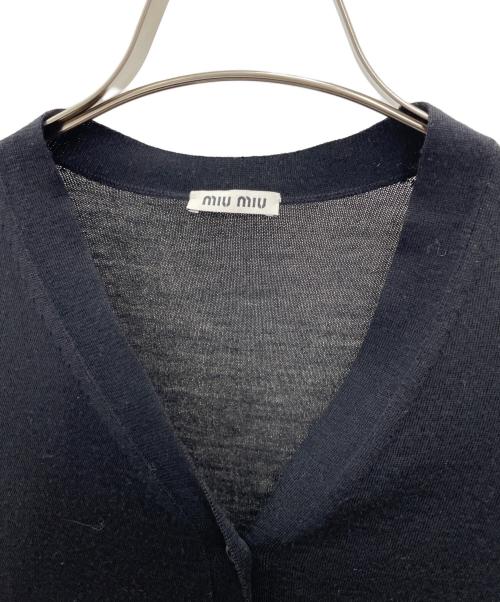 MIU MIU（ミュウミュウ）MIU MIU (ミュウミュウ) 薄手カーディガン ブラック サイズ:36の古着・服飾アイテム
