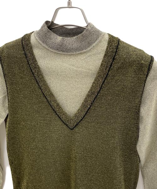 UNITED TOKYO（ユナイテッドトーキョー）UNITED TOKYO (ユナイテッドトーキョー) 薄手ニット グリーン サイズ:Freeの古着・服飾アイテム