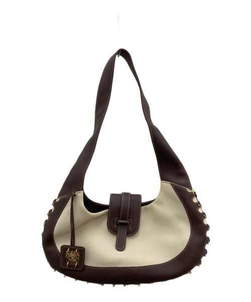 LOEWE（ロエベ）LOEWE (ロエベ) ワンショルダーバッグ ベージュ×ブラウンの古着・服飾アイテム