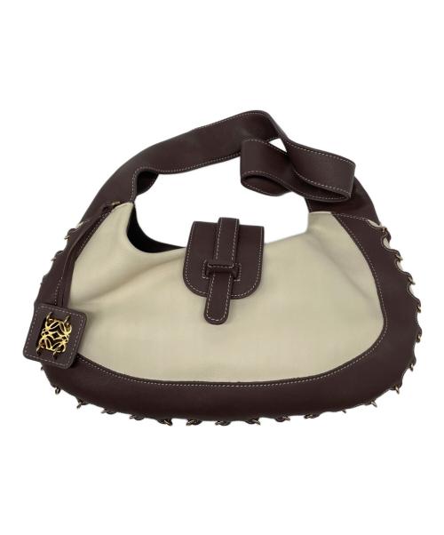 LOEWE（ロエベ）LOEWE (ロエベ) ワンショルダーバッグ ベージュ×ブラウンの古着・服飾アイテム