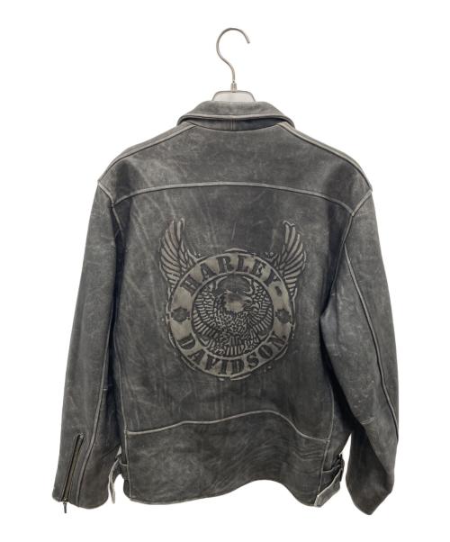 HARLEY-DAVIDSON（ハーレーダビッドソン）HARLEY-DAVIDSON (ハーレーダビッドソン) レザージャケット グレー サイズ:Lの古着・服飾アイテム