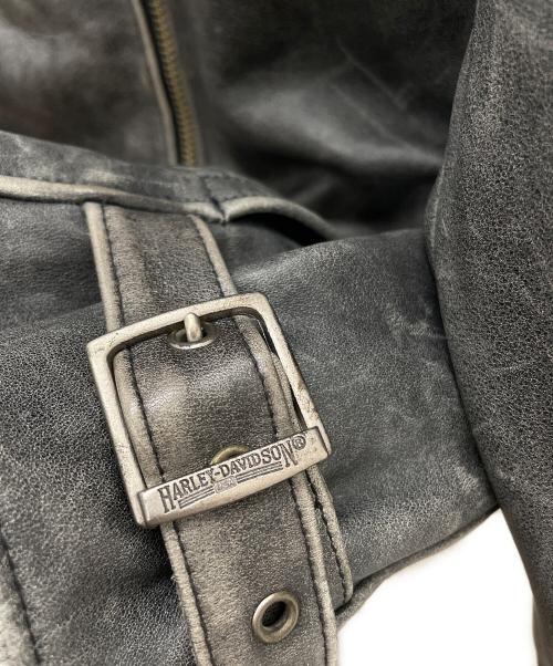 HARLEY-DAVIDSON（ハーレーダビッドソン）HARLEY-DAVIDSON (ハーレーダビッドソン) レザージャケット グレー サイズ:Lの古着・服飾アイテム