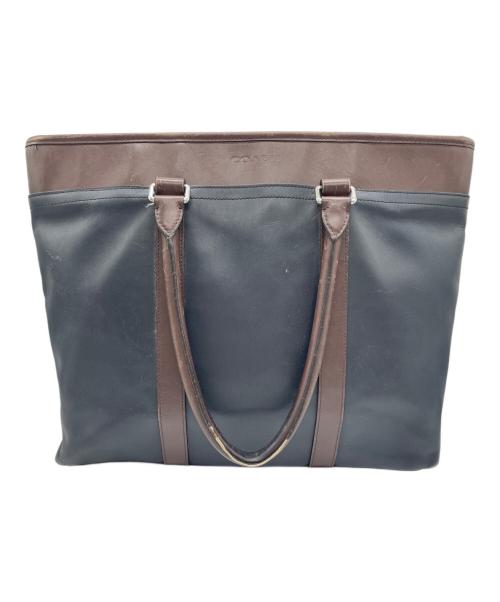 COACH（コーチ）COACH (コーチ) ビジネスバッグ ブラック×ブラウンの古着・服飾アイテム