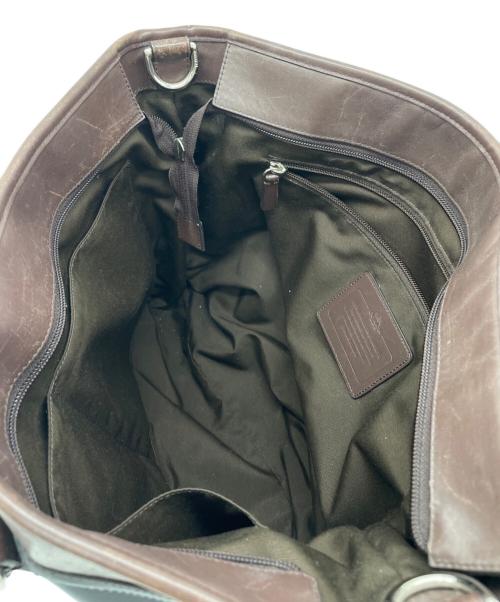 COACH（コーチ）COACH (コーチ) ビジネスバッグ ブラック×ブラウンの古着・服飾アイテム