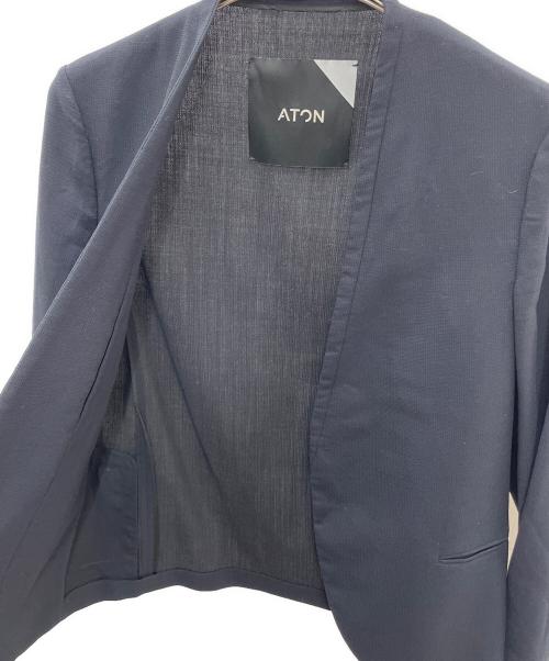 ATON（エイトン）ATON (エイトン) ノーカラージャケット ネイビー サイズ:00の古着・服飾アイテム