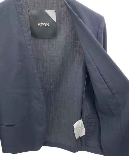 ATON（エイトン）ATON (エイトン) ノーカラージャケット ネイビー サイズ:00の古着・服飾アイテム