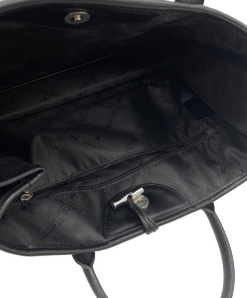 LONGCHAMP（ロンシャン）LONGCHAMP (ロンシャン) レザートートバッグ ブラックの古着・服飾アイテム