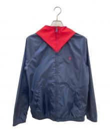 POLO RALPH LAUREN（ポロ・ラルフローレン）の古着「フーデッドジャケット」｜ネイビー×レッド