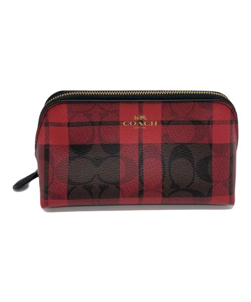 COACH（コーチ）COACH (コーチ) コスメポーチ レッドの古着・服飾アイテム
