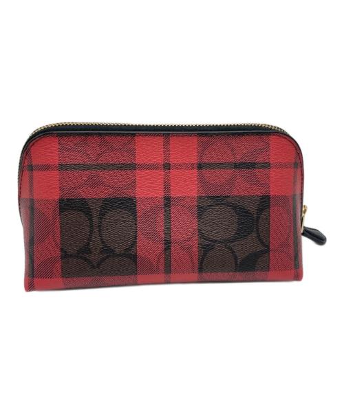 COACH（コーチ）COACH (コーチ) コスメポーチ レッドの古着・服飾アイテム