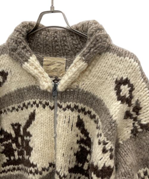 COWICHAN INDIAN（カウチンインディアン）COWICHAN INDIAN (カウチンインディアン) 厚手カーディガン ベージュ サイズ:Fの古着・服飾アイテム