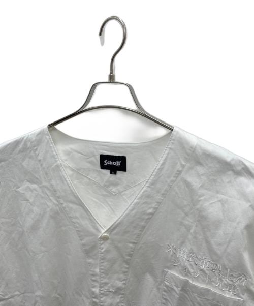 Schott（ショット）Schott (ショット) 半袖シャツ ホワイト サイズ:XLの古着・服飾アイテム