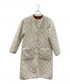 Traditional Weatherwearトラディショナルウェザーウェア）の古着「キルティングボアコート」｜アイボリー×ブラウン