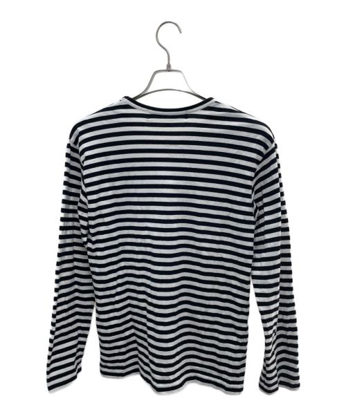 PLAY COMME des GARCONS（プレイコムデギャルソン）PLAY COMME des GARCONS (プレイコムデギャルソン) 長袖カットソー ブラック×ホワイト サイズ:Mの古着・服飾アイテム