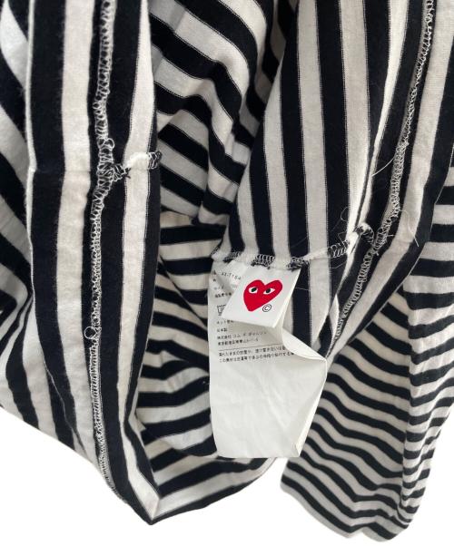 PLAY COMME des GARCONS（プレイコムデギャルソン）PLAY COMME des GARCONS (プレイコムデギャルソン) 長袖カットソー ブラック×ホワイト サイズ:Mの古着・服飾アイテム