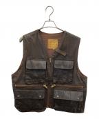 kakaduカカドゥ）の古着「オイルドフィッシングベスト」｜ブラウン