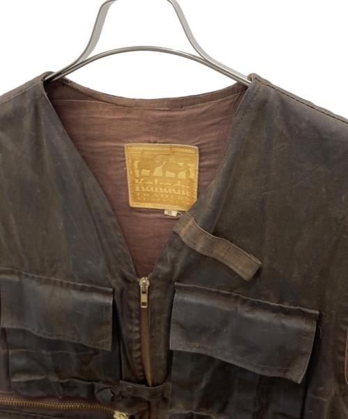 kakadu（カカドゥ）kakadu (カカドゥ) オイルドフィッシングベスト ブラウン サイズ:XLの古着・服飾アイテム