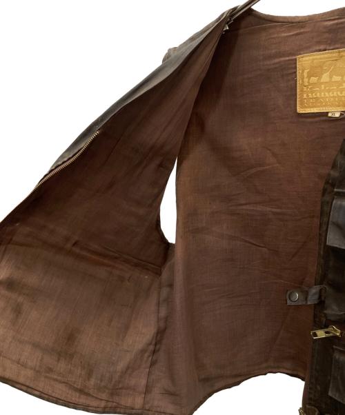 kakadu（カカドゥ）kakadu (カカドゥ) オイルドフィッシングベスト ブラウン サイズ:XLの古着・服飾アイテム