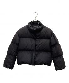 Mila Owen（ミラオーウェン）の古着「裾リボンソフトショートダウンジャケット」｜ブラック