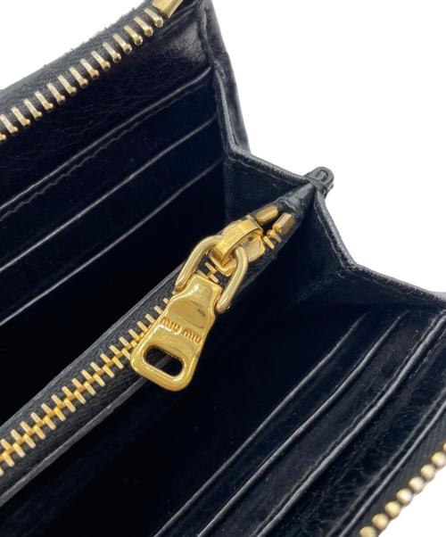 MIU MIU（ミュウミュウ）MIU MIU (ミュウミュウ) L字ファスナー長財布 ブラックの古着・服飾アイテム