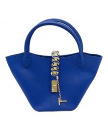 Samantha Thavasa（サマンサタバサ）の古着「チェーンモチーフ バケツ型 トートバッグ」｜ブルー