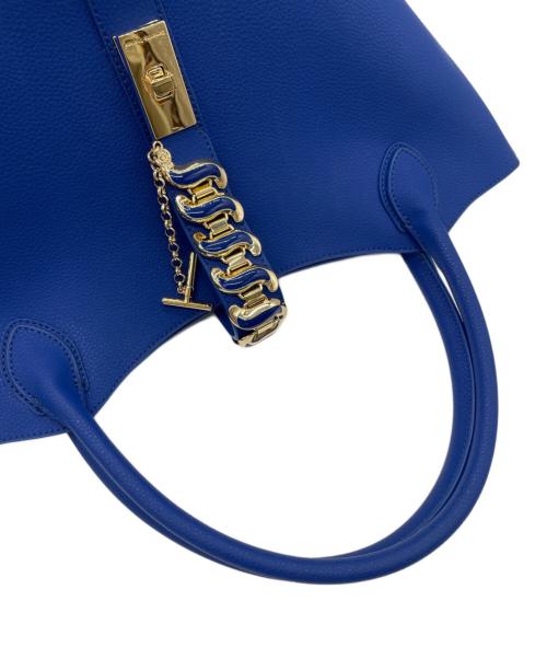 Samantha Thavasa（サマンサタバサ）Samantha Thavasa (サマンサタバサ) チェーンモチーフ バケツ型 トートバッグ ブルーの古着・服飾アイテム