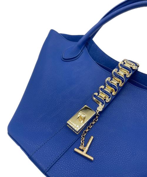 Samantha Thavasa（サマンサタバサ）Samantha Thavasa (サマンサタバサ) チェーンモチーフ バケツ型 トートバッグ ブルーの古着・服飾アイテム